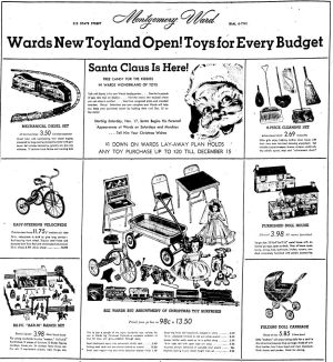 Wisconsin State Journal toy ads: 1950s